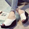 Sommer Sexys Hausschuhe Frau Zwängt Plattform Strand Flip-Flops Sandalen Hausschuhe Für Frauen Schwarze Frauen Weibliche Dame Schuhe Zapatos Mujer