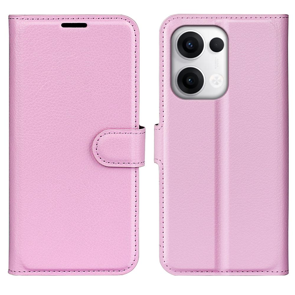 

For Oppo Reno13 Pro 5G Case Litchi Texture Shockproof Leather Wallet Phone Cover Pink