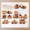 Truck Wooden Fire Excavator Bulldozer Ambulance Model Ornament Children Toy