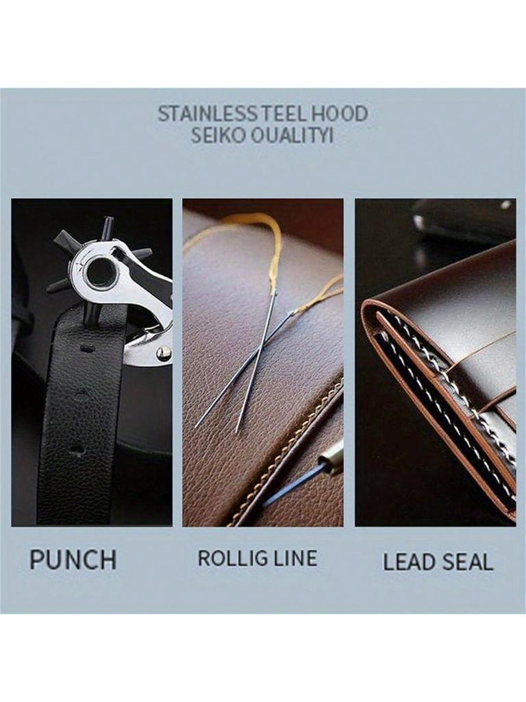 1PC Rotary Punch Pliers Set 1 Oval Hole + 2 Flat Holes + 3 Round Holes For Leashes, Harnesses, Strap