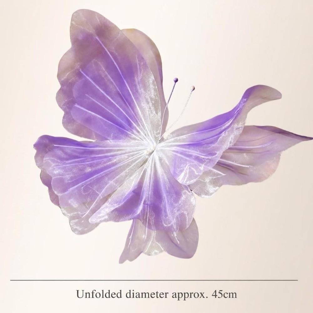 Flower Pattern Artificial Butterfly Gradient Color 3D Silk Yarn Butterfly Wedding Party Decoration