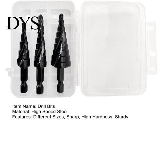 Twist Drills 3Pcs Drill Bits High-Hardness Sharp Spiral Hexagonal Handle Pagoda Combined Set for Workshop Step