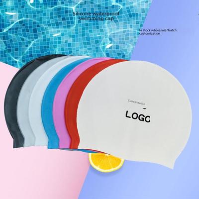 Unisex-Badekappe aus hochelastischem, wasserdichtem Silikon – einfarbig mit anpassbarem Logo