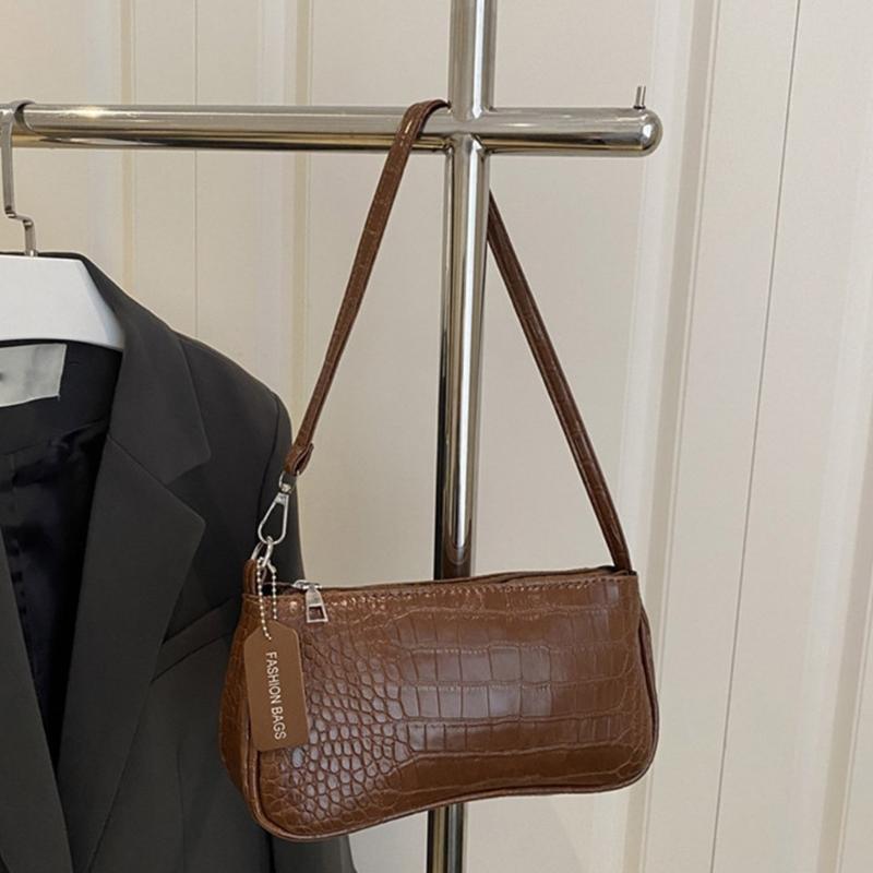 Shoulder Bag for Women Trendy Hoboes Toted Handbag Pu Leather Underarm Purse Clutches Purse with Zipper Baguettes Bag