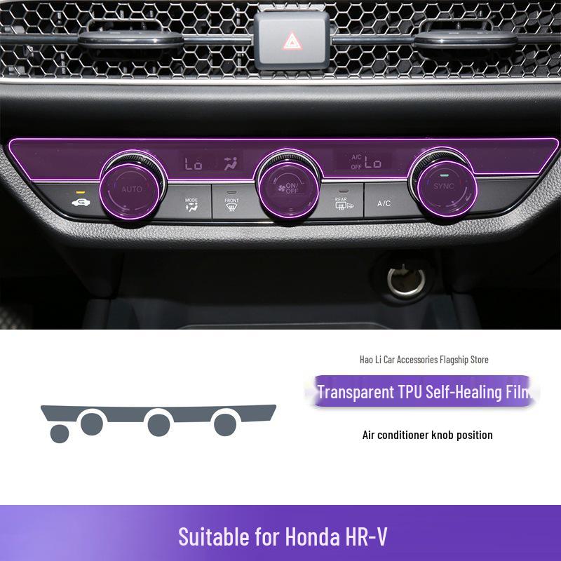TPU Protective Film for 2023-2025 Honda HR-V Console and Interior Buttons