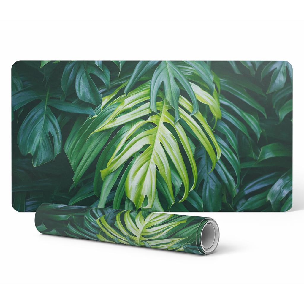 Desk Keyboard Mouse Protective Mat Tropical Leaves 120X60 Cm