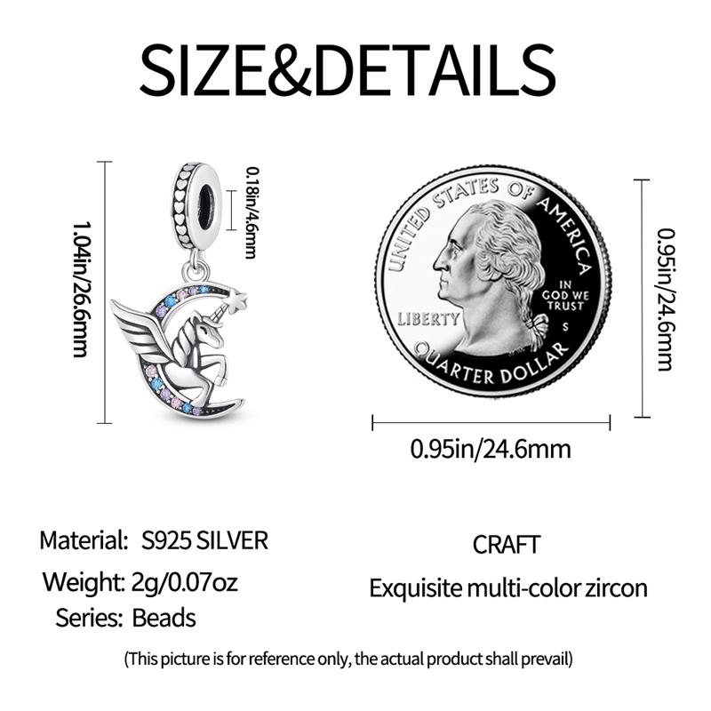 Authentic Charm Bead Charms Copper Dreamy Unicorn Moon Pendant Bead Charms Compatible With Bracelets Women Jewellery Making Diy Gift
