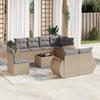 Vidaxl 9-Cz. Set di Mobili da Giardino con Cuscini, Beige, Polyrattan