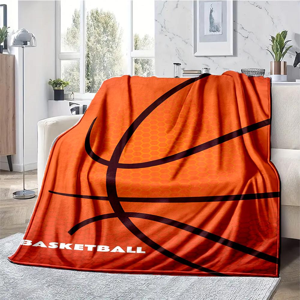 Deka s potiskem na téma basketbal - Ideální na pohovku, postel, cestování a venkovní použití | Lze prát v pračce, útulná a odolná.