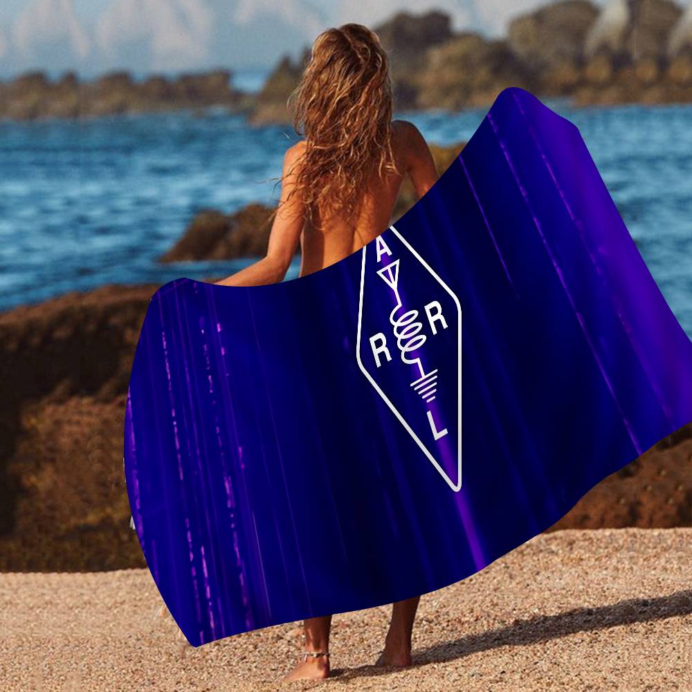 Licensed H-Ham Retro Radio Bath Towel Microfiber Soft Water Absorbing Breathable For Girl Kids Decorative Cartoon Beach Towel