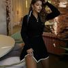 Completo da Donna in Maglia - Cardigan a Bottoni Manica Lunga + Minigonna a Ombrello (Primavera Autunno)