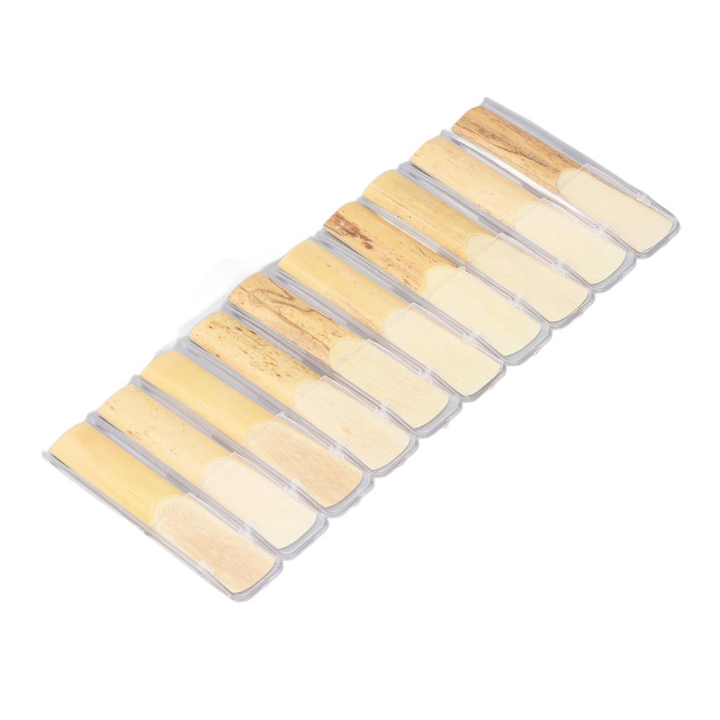 10PCS Tenor Saxophone Reeds 2.5 Strength Bb Key Reeds Replacement for Beginners and Performers 7.9x1.7x0.4cm
