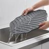 Silicone Leaf Shape Kitchen Dish Draining Mat Non-Slip Pot Holder  Kitchen Utensil