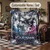 Dinosaur Alphabet Adventure Theme Throw Blanket Custom Name Text Personalized Blanket Soft Cozy Blanket for Home Sofa Bed