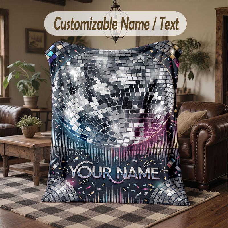 Dinosaur Alphabet Adventure Theme Throw Blanket Custom Name Text Personalized Blanket Soft Cozy Blanket for Home Sofa Bed