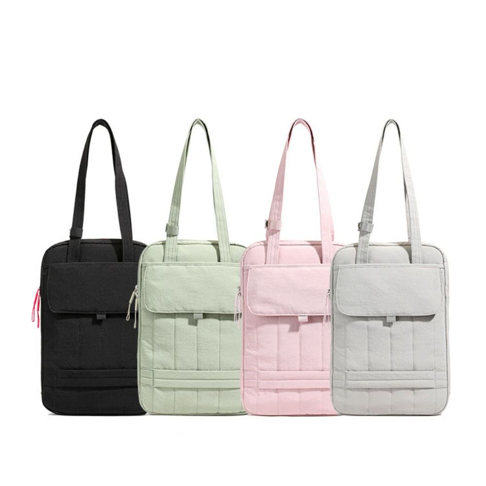 Simple Solid Laptop Shoulder Bag Shockproof Handbag Computer Storage Bag File Package Large Capacity Business Briefcase Bag