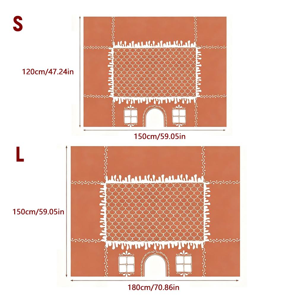 2026 Christmas Spiced Cake House Tablecloth Merry Christmas Decorations or Home 2026 Xmas Table Cover Happy New Year Gifts