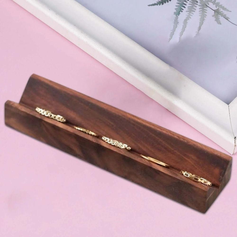 Wood Base Ring Display Rack Walnut Jewelry Photography Props Ring Holder  Jewelry Store