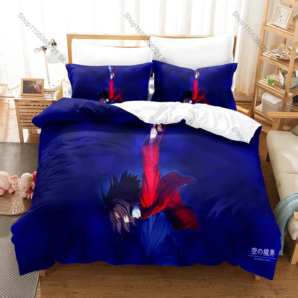 Microfiber Kara no Kyoukai Urban Supernatural Thriller Dark Town Magic Mystery Themed 3PCS Bedding 1 Duvet Cover + 2 Pillowcases