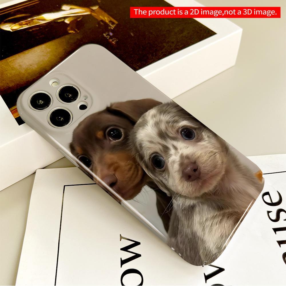 Adorable Dachshund Puppies Close-Up Phone Case All inclusive film hard phone case, compatible with iPhone 18 Pro Max 17 16 15 14 13 12 11