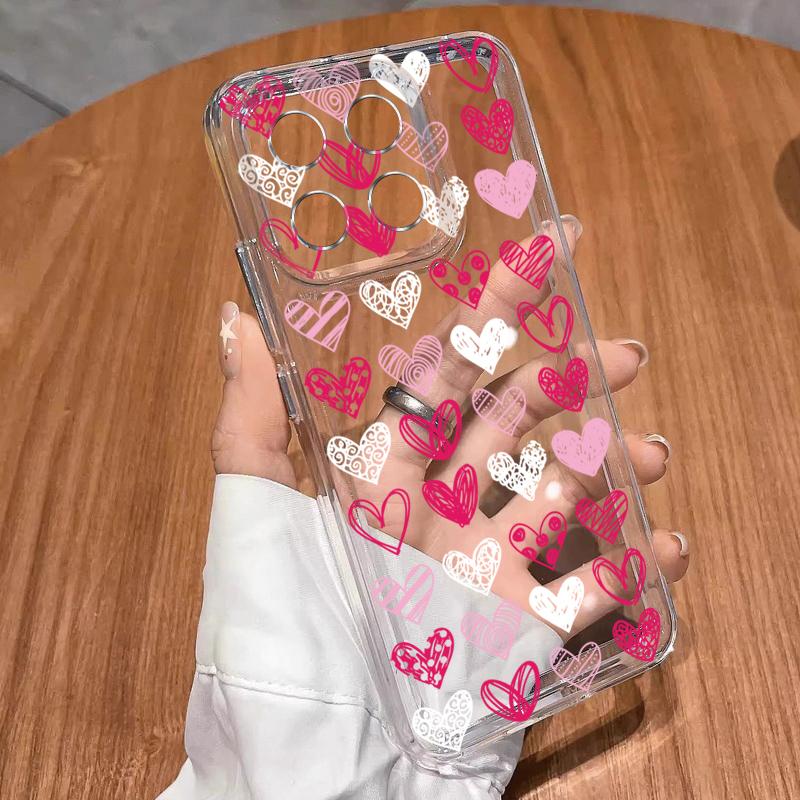 Oil Painting Love Hearts Pattern Case For Xiaomi Redmi Note 15 Pro 4G Funda Redmi Note 14 13 Pro 5G Clear Silicone Soft Cover
