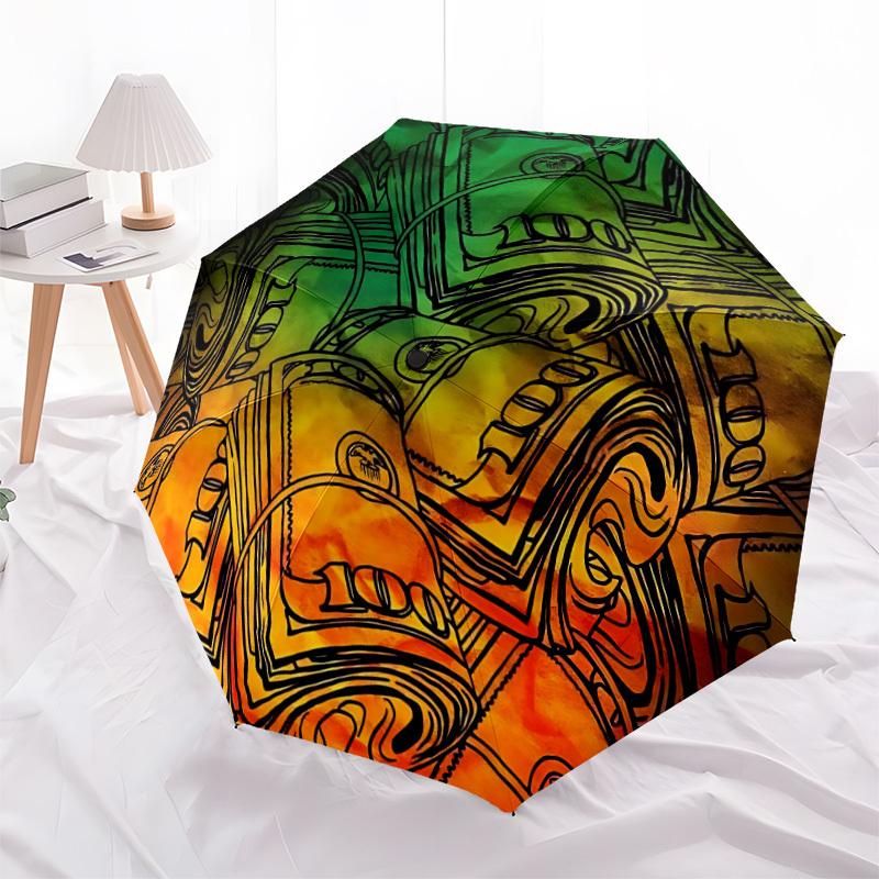 1pc Money Art Automatic Open/Close Umbrella Compact Folding Umbrella, All-Season Portable Umbrella for Women/Men F1124358