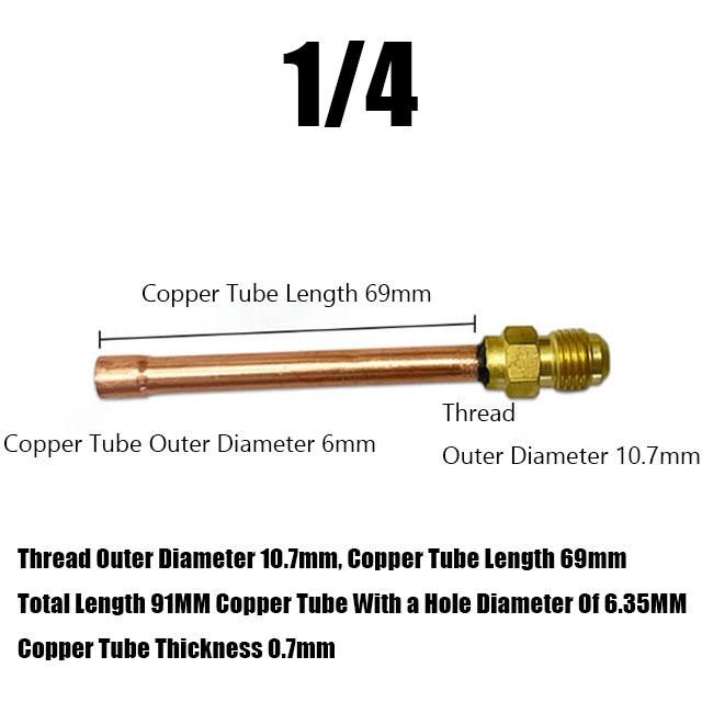 1/4 3/8 1/2 3/4 Inch SAE/Standard 45 Degree Brass Connector Copper Tube End Feeding Connector Adapter Air Conditioner