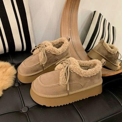 Fashion Women's Snow Boots 2025 Winter New French Retro Versatile Temperament Velvet Warm Platform Casual Cotton Shoes