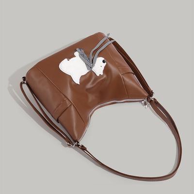 Cute Puppy Tote Bag 2024 New Autumn Winter Large Capacity Backpack Versatile Commuter Backpack Single Shoulder Crossbody Bag