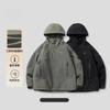 Mens Winter Outdoor Cotton Padded Jacket Hooded Loose Fit Warm Workwear Coat Daily Casual