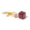 Dice Crystal Drip Alphabet Keychain Student Ladies Bag Pendant Jewelry Gift Pendant Keyring Accessories
