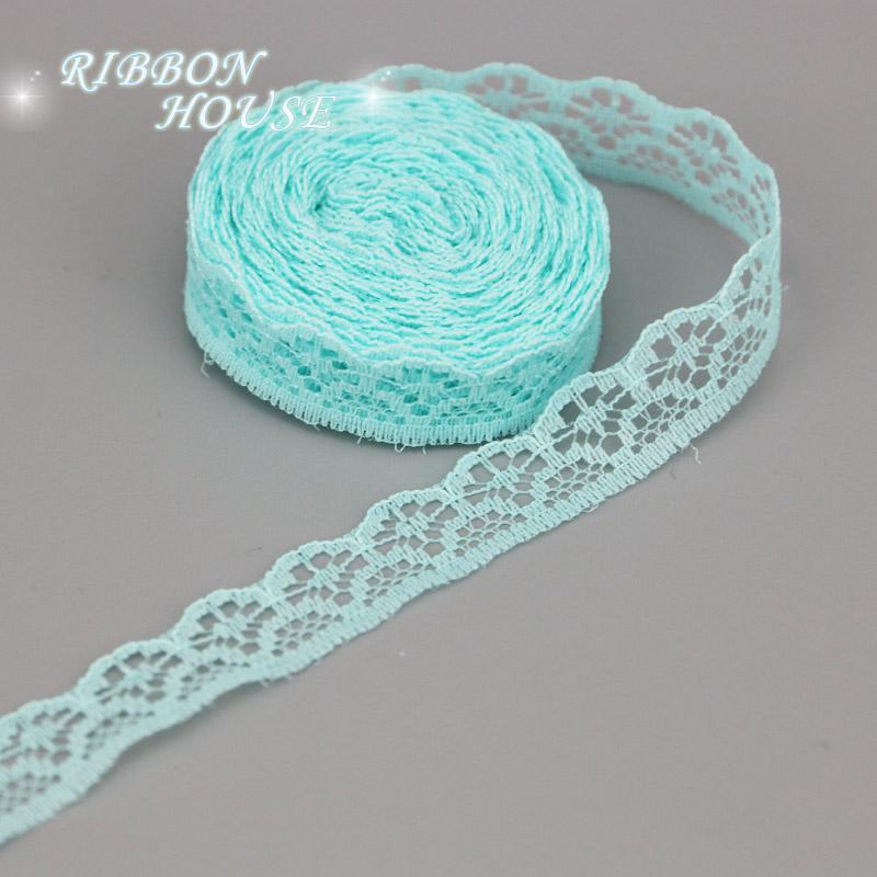 (20 Yards/roll) 15mm White Lace Fabric Webbing Decoration Packing Material Pink Red Blue