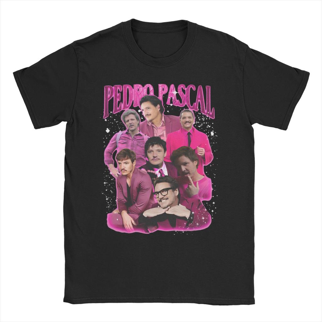 2026 Herren Damen Pedro Pascal T-Shirt Lustiger Schauspieler Vintage 90er Reine Baumwolle Oberteile Mode Kurzarm Rundhals T-Shirts Neue T-Shirts