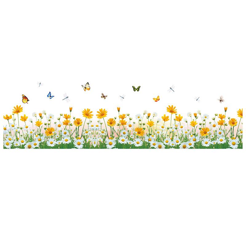 Little daisy skirting board Living room bedroom wall stickers Wall decoration stickers Wall wall stickers