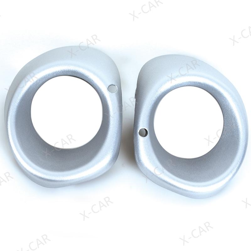 2PCS Silver Black Front Bumper Fog Lamp Foglight Cover Frame Bezel Shell Hood For Mitsubishi Outlander 2013 2014 2015