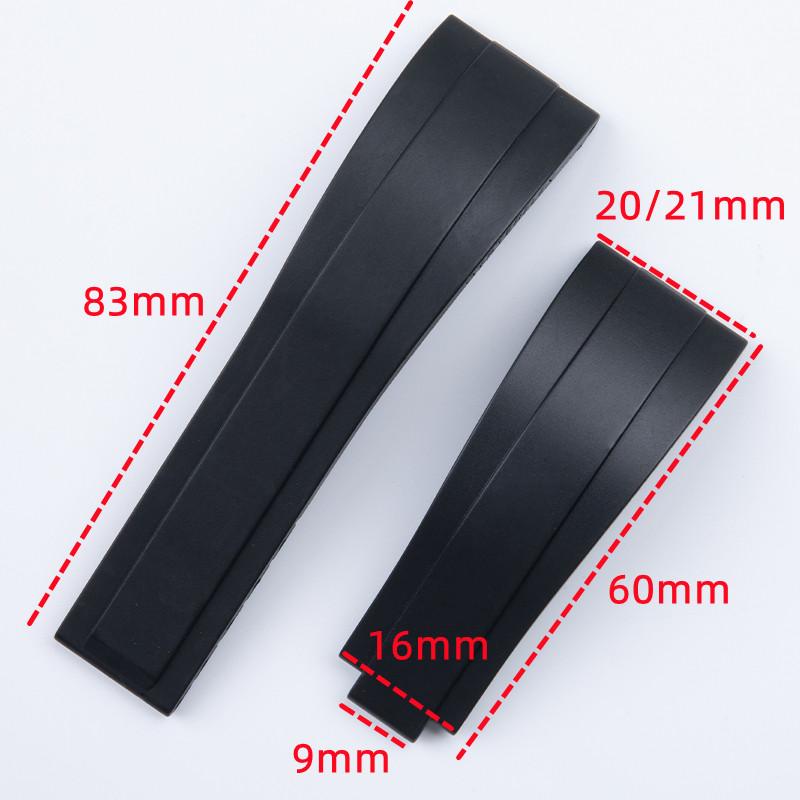 Soft Nature Rubber Watch Band For Rolex Strap For GMT Daytona Submariner YachtMaster Wristband 20/21mm Bracelet Fold Buckle