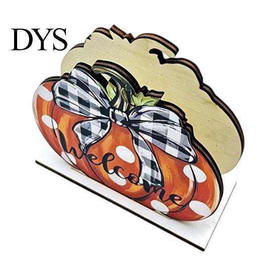 Decorative Tissue Storage for Countertop Thanksgiving Solid Wood Napkin Holder, Fall Harvest Gnome Scarecrow Turkey Table Decor Dispenser, Waterproof