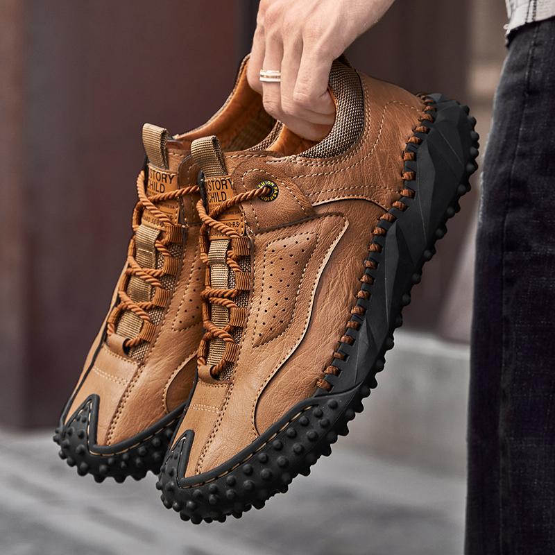 38-48 Mens  Retro Cow Leather Shoes Men Loafers Handmade Casual Leather Shoes Moccasins Men Flats Shoes