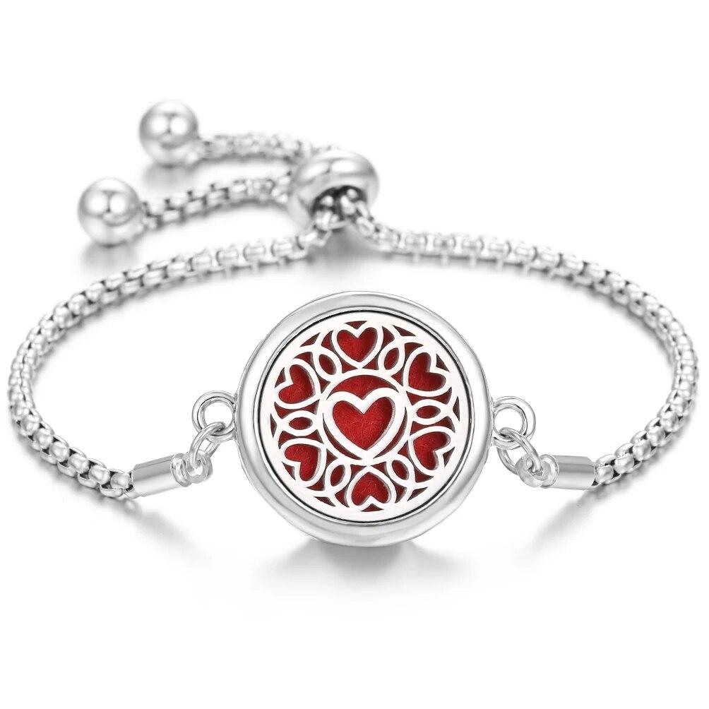 Neue Aromatherapie ätherisches Öl Diffusor Armband Edelstahl Zinklegierung Medaillon Armbänder Aroma Diffusor Parfüm Armband