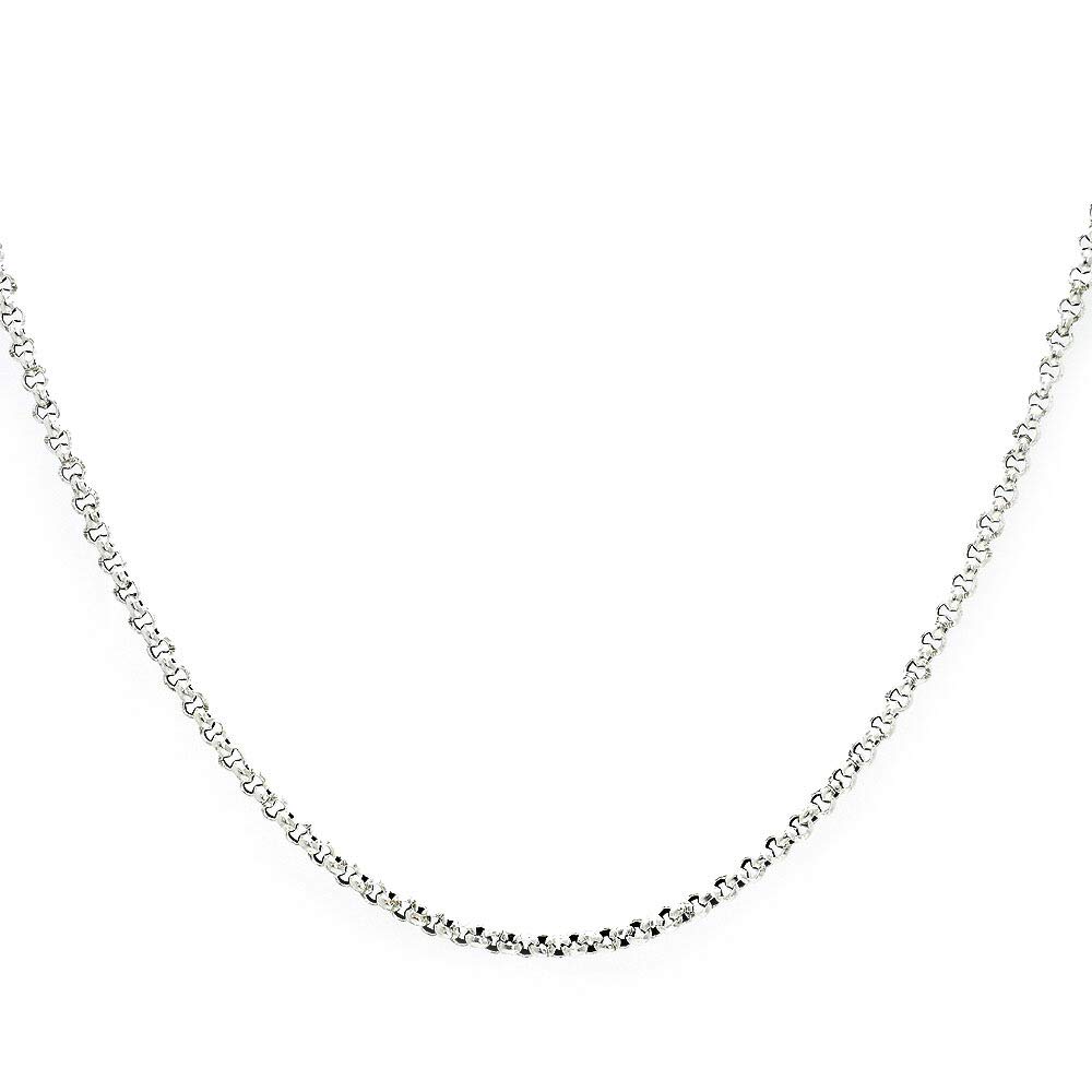 Silver One 925 Silver Round Necklace Chain for Men [Silver, 3mm Wide, 51cm Long]