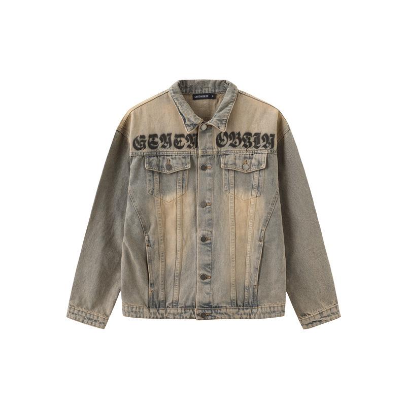 Unisex Retro Denim Motorcycle Jacket: Autumn/Winter Casual Trend, Loose Fit with Lapel