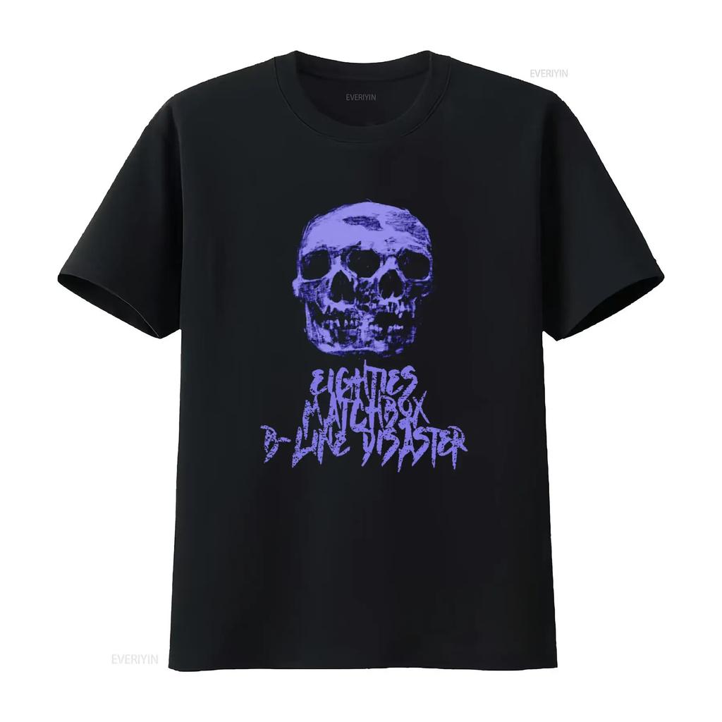 Vintage Eighties Matchbox B Line Disaster Skull T Shirt Retro Rock Style Vintage Washed Versatile Streetwear Fashion Stylish