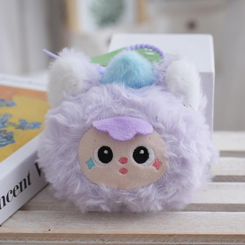 Rabbit Three Baby Cartoon Coin Purse Plush Keychain Pendant For Kids Teens And