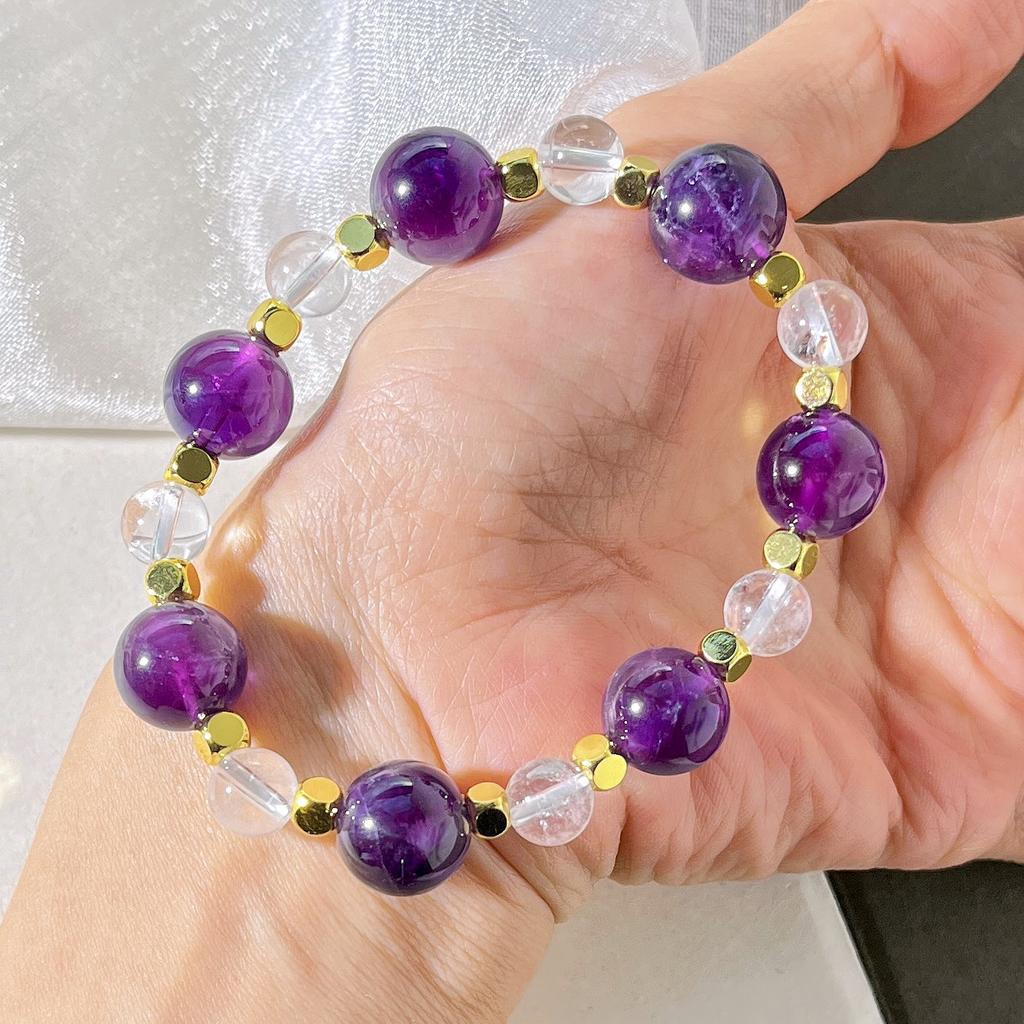 Natural White Crystal Amethyst Design Sense Basic Commuter Bracelet Bracelet