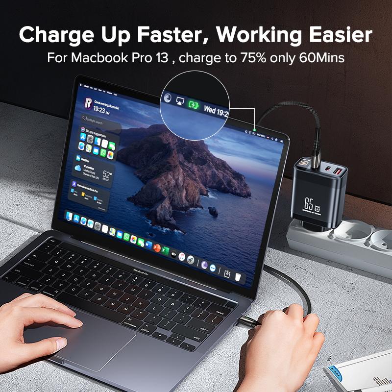 TUODES 65w GaN USB Charger PPS PD USB Type C Fast Charging QC4.0 Quick Charge For iPhone 16 Macbook Air Tablet Samsung Xiaomi Laptop