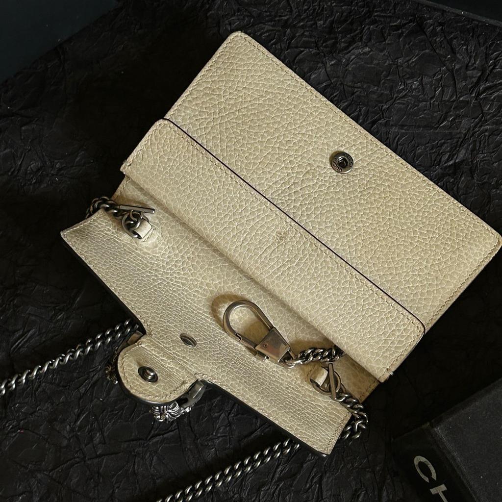 [Pre-Owned] Dionysus Diamond Tiger Head Buckle Chain Shoulder Bag Leather Flap Bag Mini Crossbody Bag - Very Good #1WIQG5E