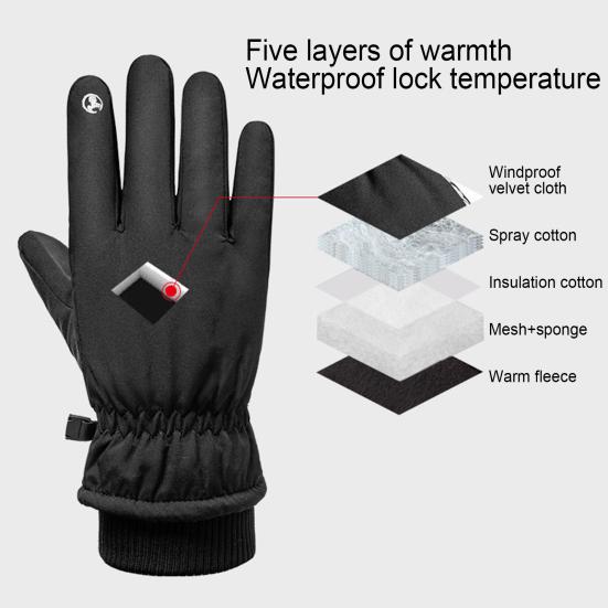 Unisex Winter Waterproof Full Finger Outdoor Sports Climbing Touch Screen Gloves