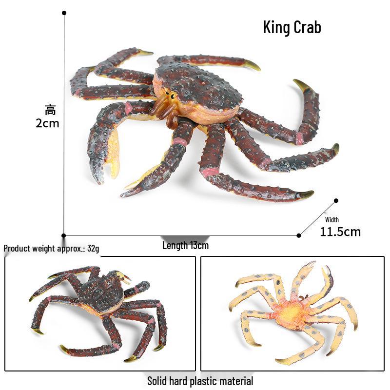 King Crab Ocean Animal Model - Children’s Educational Toy & Plastic Ornament