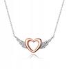 Chain Pr 925 With -Plated Heart Wings Heart Pendant