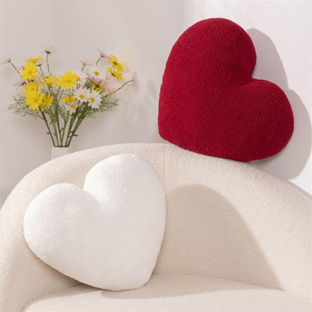 Creative Heart-Shaped Plush Pillow/Cushion/Backrest With Insert/Sofa Lumbar Support